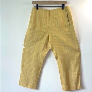 Valerie Stevens Gold Yellow Chinos Classic Linen Pants